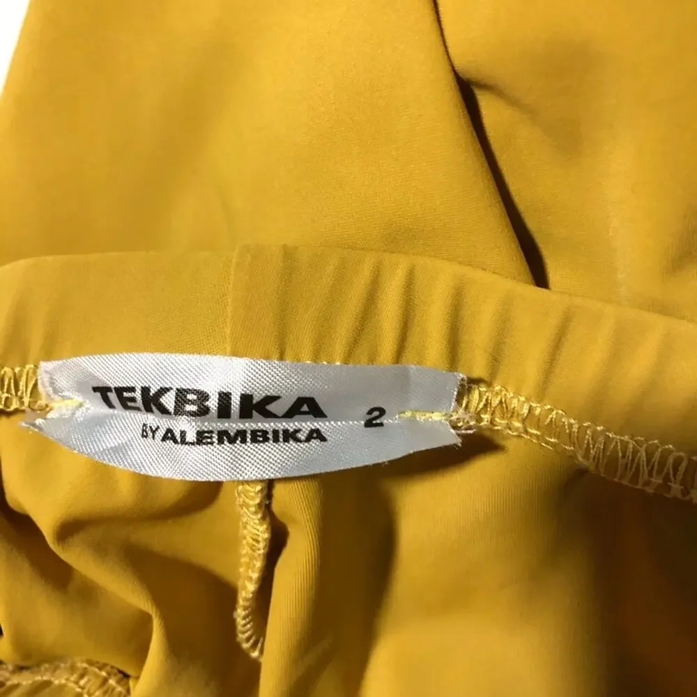 Alembika Tibeka lantern pants mustard yellow barrel elastic waist womens 8-10 - Picture 4 of 14